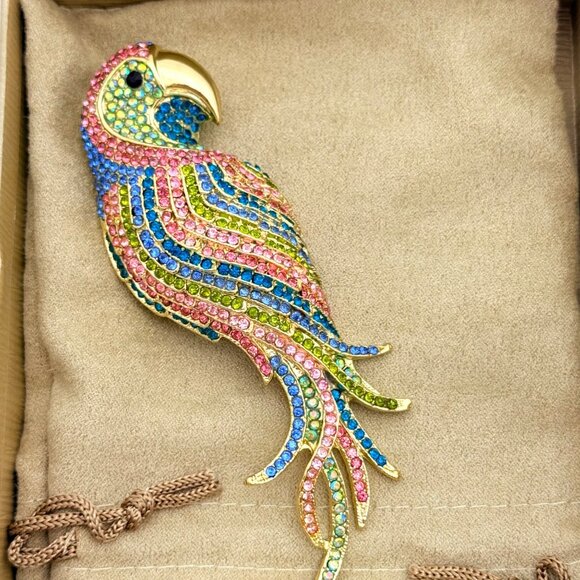 Colorful Large Parrot Brooch - Off Park Collection by JTV with Box - Picture 11 of 12